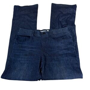 Betabrand Pull On Bootcut Leg Denim Jeans Size Large Stretch Yoga Dark Wash